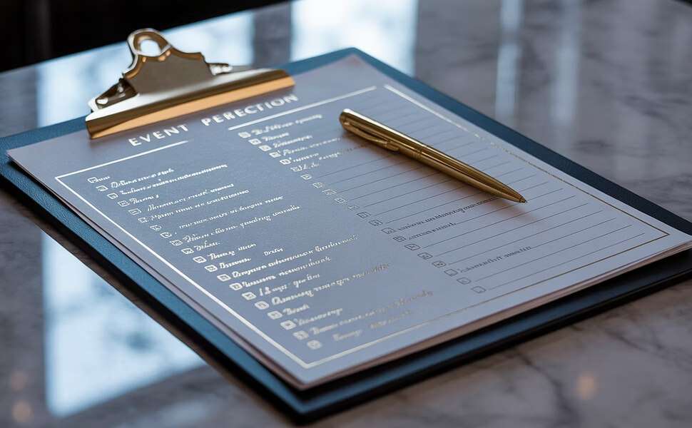 Event checklist on clipboard - Event Management Course Mumbai